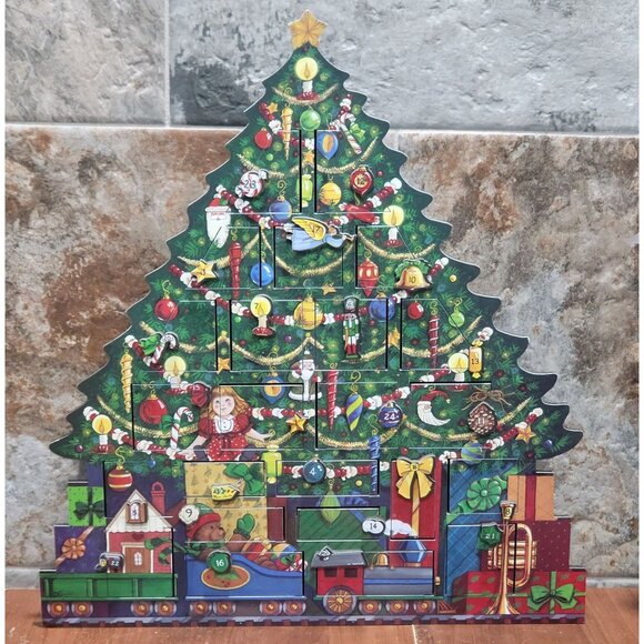 Byers Choice Wooden Advent Calendar 2003 24 Numbered Doors - Picture 1 of 16